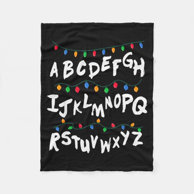 Manta Polar Alphabet Christmas Lights T Shirt Stranger Tee Gif (Anverso)