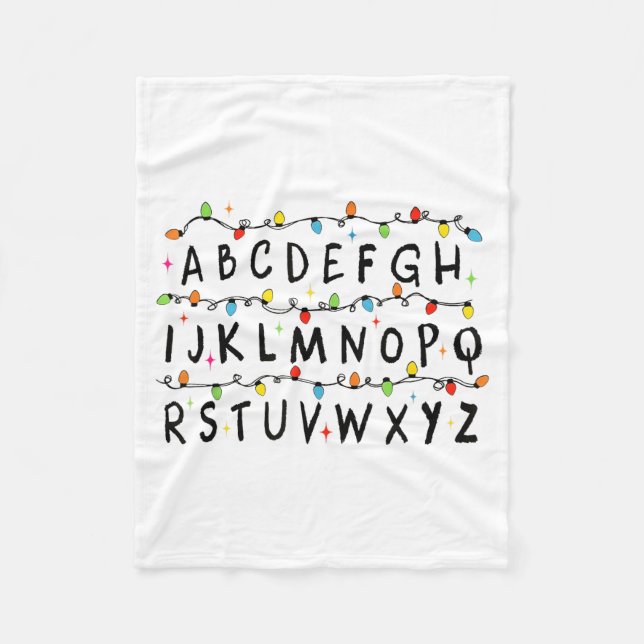 Manta Polar Alphabet Stranger Christmas 2025 Lights Boys Girls (Anverso)