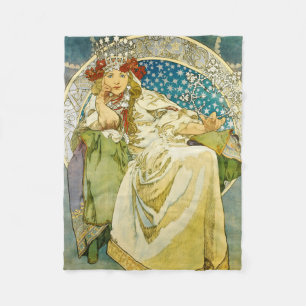 Manta Polar Alphonse Mucha Princess Hyacinth Art Nouveau