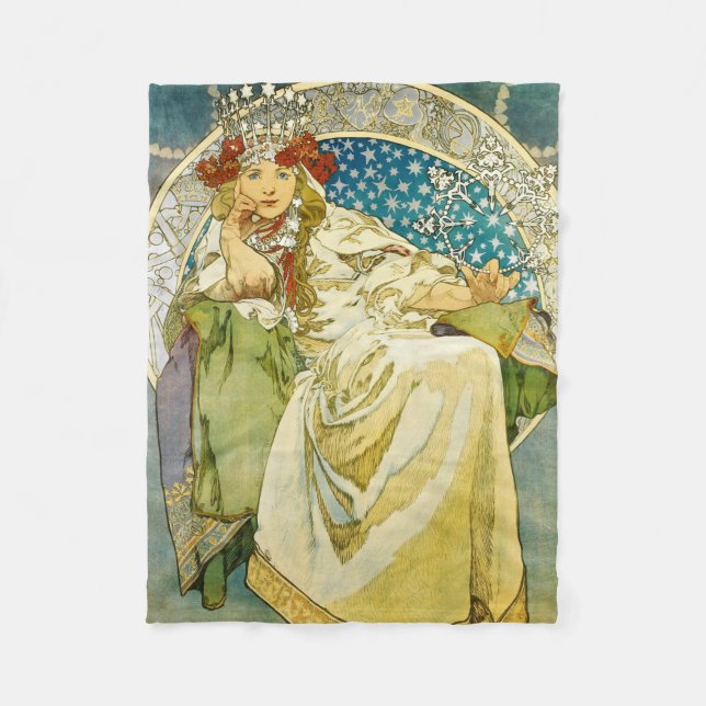 Manta Polar Alphonse Mucha Princess Hyacinth Art Nouveau (Anverso)
