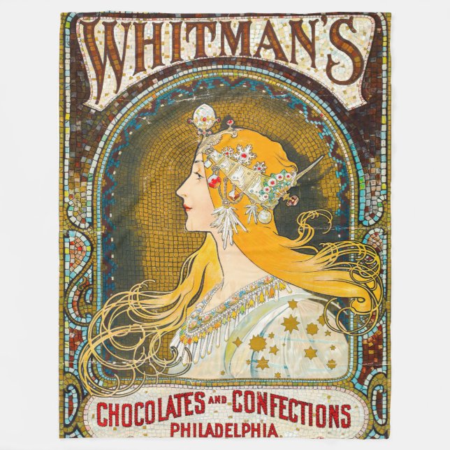 Manta Polar Alphonse Mucha vincula el anuncio de Whitman (Anverso)