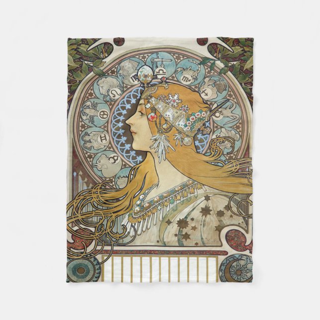 Manta Polar Alphonse Mucha Zodiac Restored (Anverso)