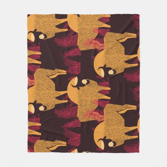 Manta Polar Alta Grasa de Bison: Patrón de campo. (Anverso)