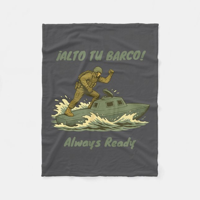 Manta Polar Alto Tu Barco! Coast Guard Novelty Gift  (Anverso)