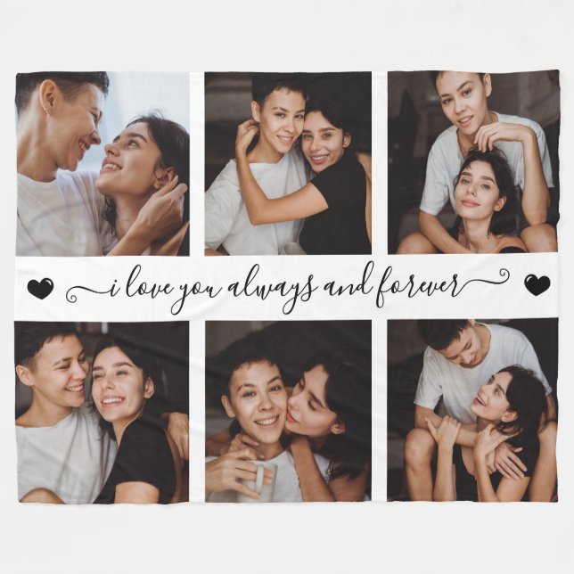 Manta Polar Always & Forever Modern 6 Photo Collage (Frente (Horizontal))