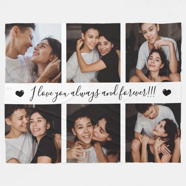 Manta Polar Always & Forever Modern 6 Photo Collage (Frente (Horizontal))