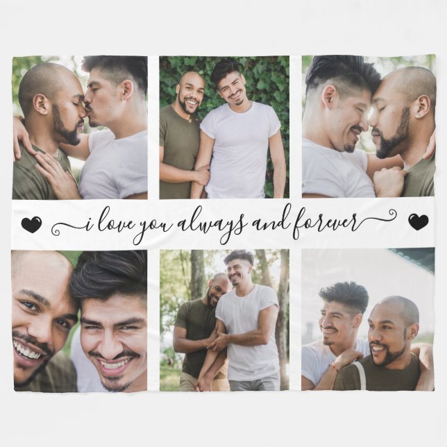 Manta Polar Always & Forever Modern 6 Photo Collage (Frente (Horizontal))