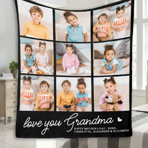 Manta Polar Ama a tu abuela Personalizado moderno Collage de f