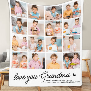 Manta Polar Ama a tu abuela Personalizado simple moderno 16 fo