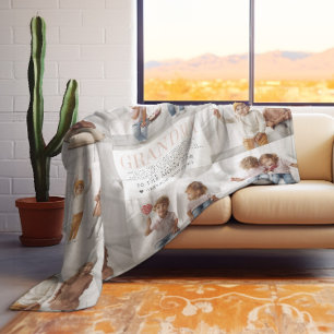 Manta Polar Ama tu abuela Collage de fotos de mensajes Perso