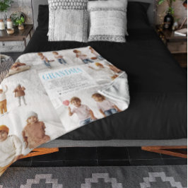 Manta Polar Ama tu abuela | Collage de fotos de mensajes Perso