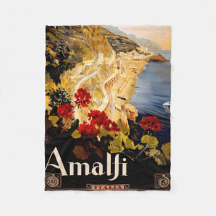 Manta Polar Amalfi Italia Viaje Afiche Arte Gráfico