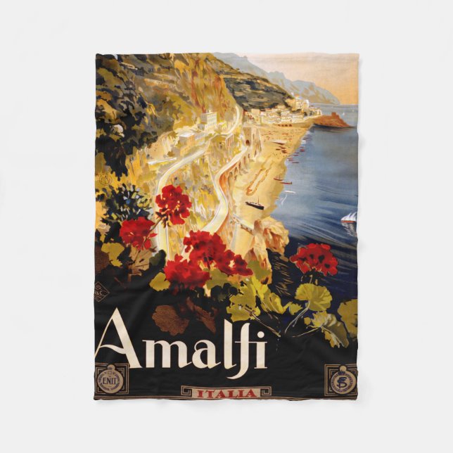 Manta Polar Amalfi Italia Viaje Afiche Arte Gráfico (Anverso)