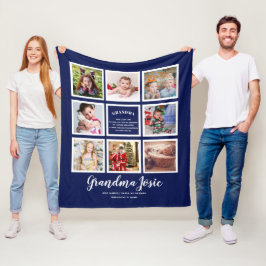 Manta Polar Amamos a la abuela Personalizado de Collage de fot