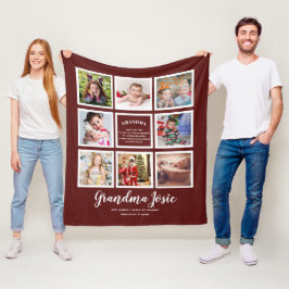 Manta Polar Amamos a la abuela Personalizado de Collage de fot
