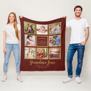 Manta Polar Amamos a la abuela Personalizado de Collage de fot