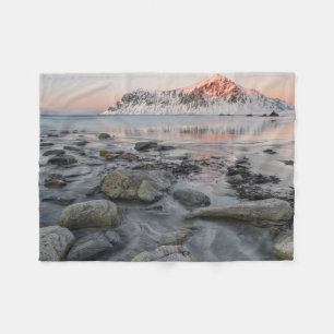 Manta Polar Amanecer Flakstad y playa Skagsanden
