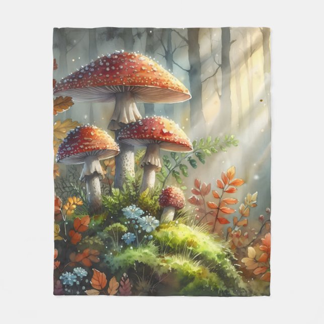 Manta Polar Amanita Mushroom Magic Forest Landscape Fungi (Anverso)