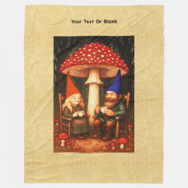 Manta Polar Amanita Mushroom y Gnomes