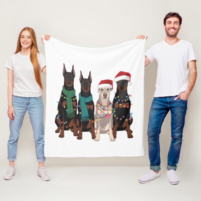 Manta Polar Amante de Doberman en Navidad Perro Mamá Fiesta  (In situ)
