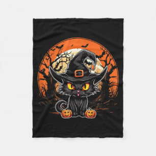 Manta Polar Amante de gato negro - Gato negro Halloween Fantas