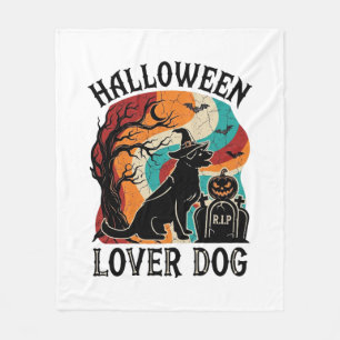 Manta Polar Amante de Halloween Perro Sombrero de Bruja Calaba