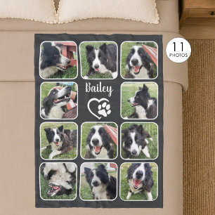 Manta Polar Amante de Perros 11 Fotocollage Color Personalizad