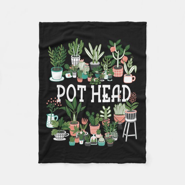 Manta Polar Amante De Plantas Y Jardener_ Pot Cabeza Suculento (Anverso)