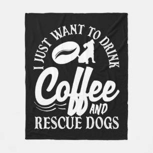 Manta Polar Amante del Café Bebe Café Rescata Perros