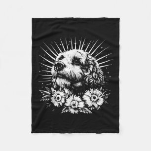 Manta Polar Amante del perro de agua español estilo retro tatu