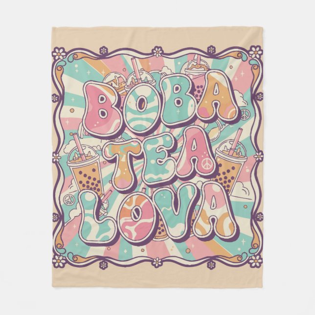 Manta Polar Amante del té de burbujas (Anverso)