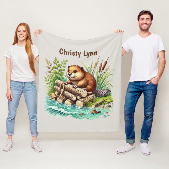 Manta Polar Amantes de castores pequeños añaden nombre (In situ)