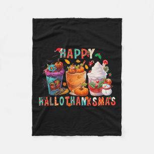 Manta Polar Amantes de Latte Felices Hallothanksmas Noches de 