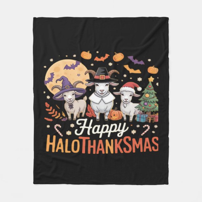 Manta Polar Amantes de los animales Felices Hallothanksmas Ess (Anverso)