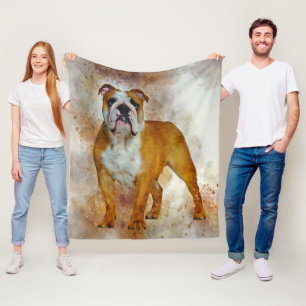 Manta Polar Amantes del Bulldog inglés de arte bulldog