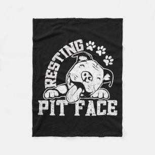 Manta Polar Amantes del perro Pitbull Resting Pit Face Bull