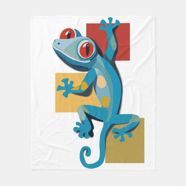Manta Polar Amantes del Reptile Gecko Azul (Anverso)