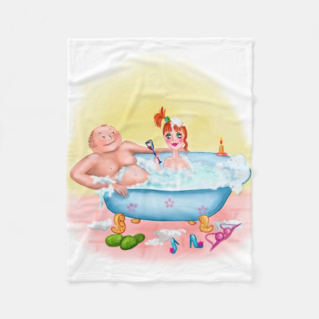 Manta Polar Amantes divertidos del ilustracion (Anverso)