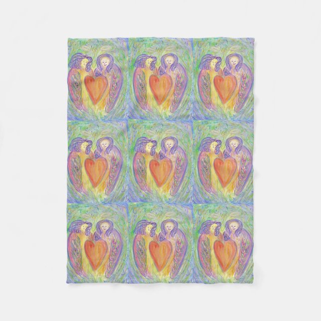 Manta Polar Amar a Kind Guardian Angels Art Fleece Blankets (Anverso)