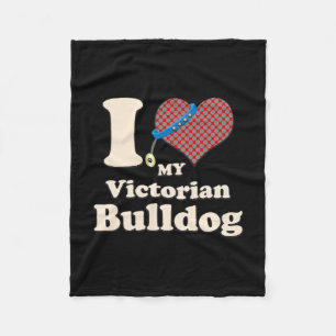 Manta Polar Amar a mi dueño de perro de corazón de Bulldog vic