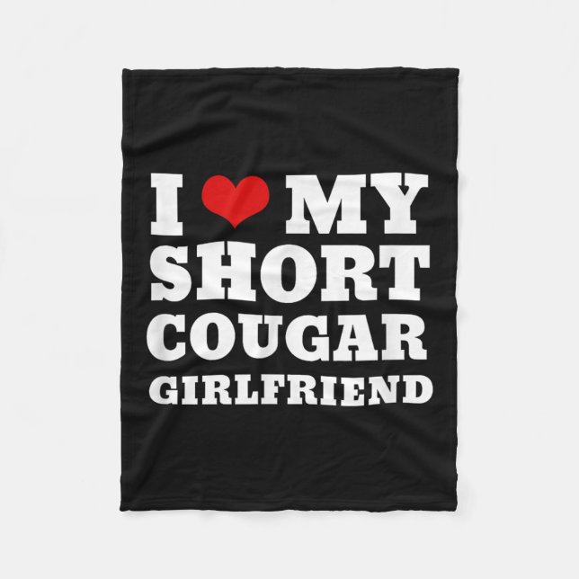 Manta Polar Amar a mi novia Cougar Corta, Corazón Mi Cougar (Anverso)
