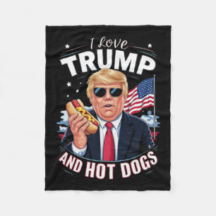 Manta Polar Amar a Trump Y Perros Calientes - Hilarante Conser
