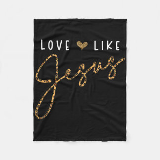 Manta Polar Amar como Jesús Corazón de Leopardo Fe Cristiana C