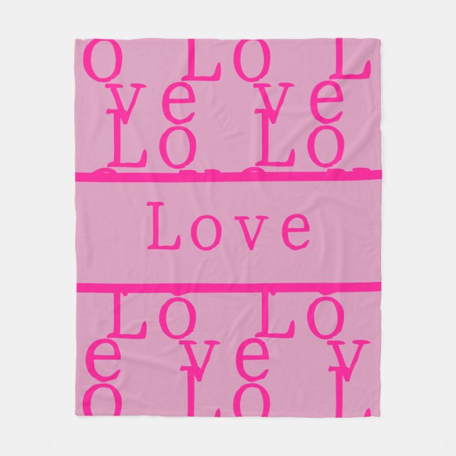 Manta Polar Amar la tipografía rosada rosada rosada moderna (Anverso)