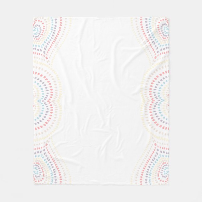 Manta Polar amarillo blanco rosa azul concéntrico Corazón arco (Anverso)