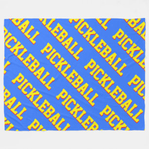 Manta Polar Amarillo Brillante Rojo Repitiendo PICKLEBALL Sobr