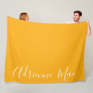 Manta Polar Amarillo brillante simplemente personalizado