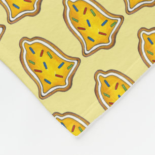 Manta Polar Amarillo Campana Azúcar Cocina Feliz Navidad