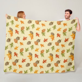 MANTA POLAR AMARILLO CON ACORNOS DE BAÑO MARRÓN Y NARANJA