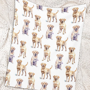 Manta Polar Amarillo Labrador Valentine Puppy